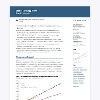 Global Strategy Views: Diversify to Amplify as Alpha Emerges as a Key Return Driver Across Global Markets